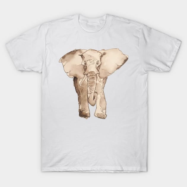Elephant Sketch T-Shirt by Gerrit Koenig